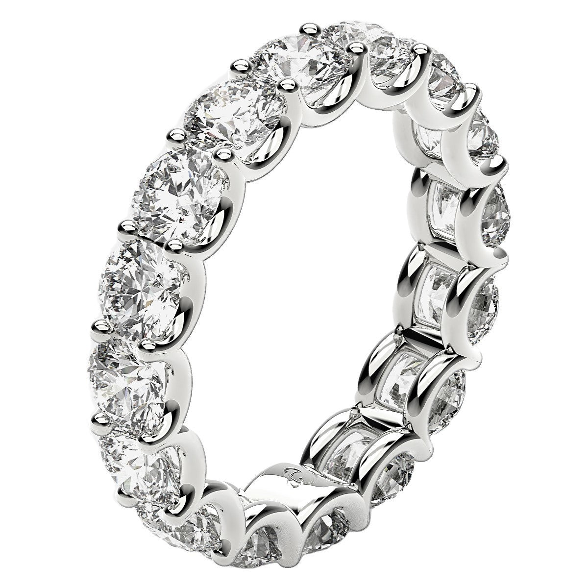 Round Cut Lab Grown Diamond Eternity Ring in 14k White Gold