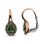 Boucles d'oreilles créoles en or rose et blanc 18K avec diamants bruns et tsavorite verte