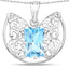 Pendentif en topaze bleue suisse véritable de 11,10 carats en argent sterling