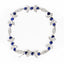 18K White Gold Diamond & Blue Sapphire Floral Link Bracelet - Size 7"