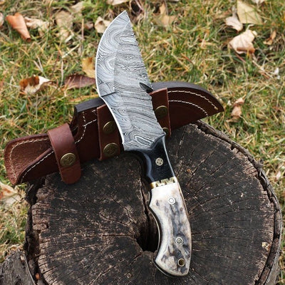 Custom Handmade Damascus Tracker Knife – Inspired by The Hunted - Korvel