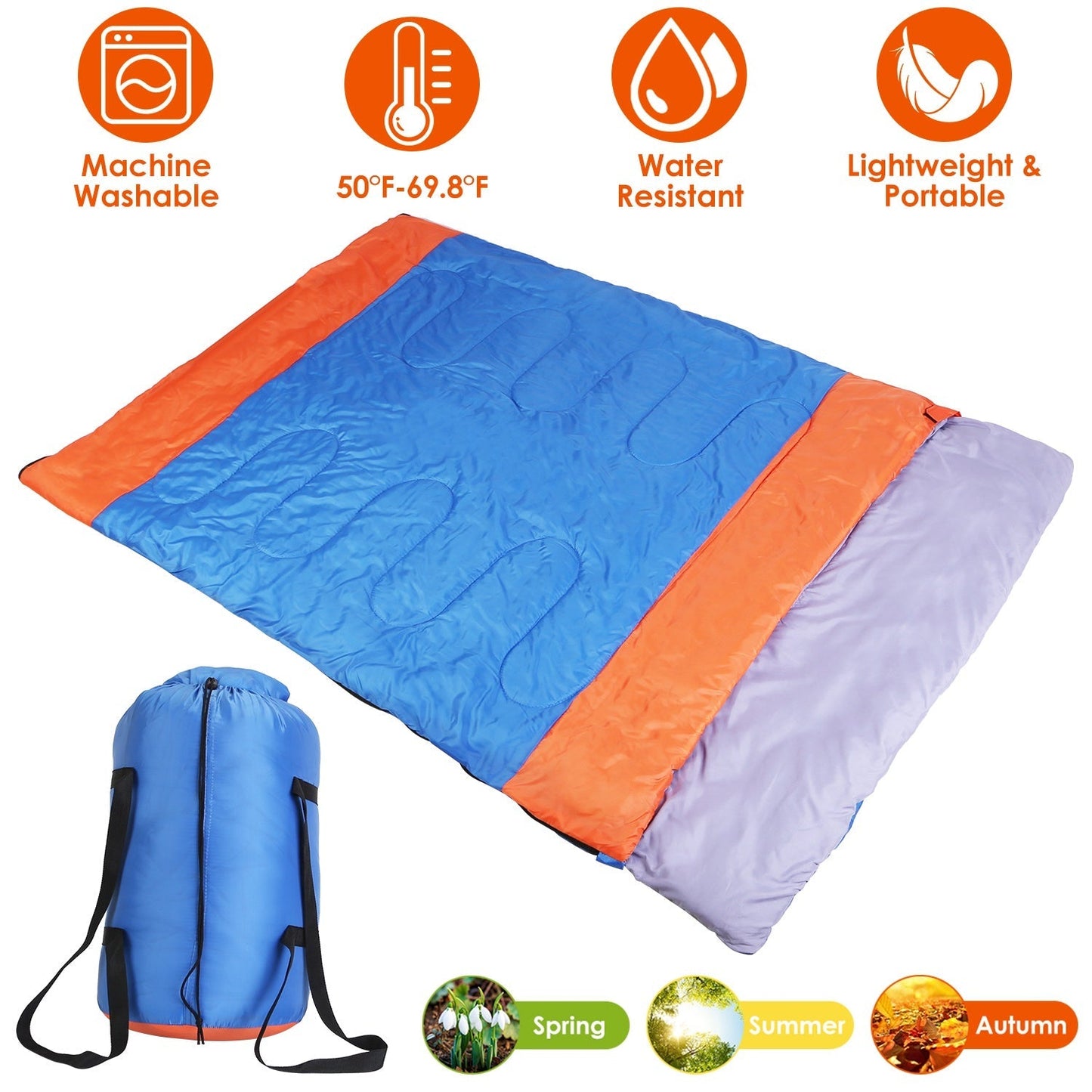 Saco de dormir plegable GBruno para 3 personas