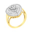 Anillo de Diamantes en Clúster Ovalado de Oro Amarillo de 10K - Talla 7