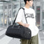 Large-Capacity Leather-Coated Duffel Bag for Outdoor Travel