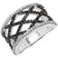 0.92 Carat Black & White Diamond Sterling Silver Engagement Ring