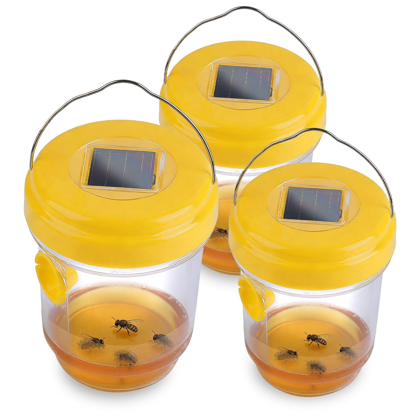 Trampas para Avispas Solares en Paquete de 3 con Luz UV para Control Efectivo de Insectos