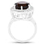 Anillo de Plata Esterlina con Cuarzo Ahumado de 4.52 Quilates y Topacio Blanco