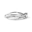 Bague de fiançailles en or blanc 14K avec diamant à double bande - Taille 7