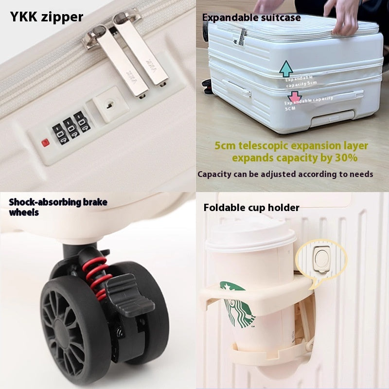 Three-Piece Expandable Carry-On Suitcase Set