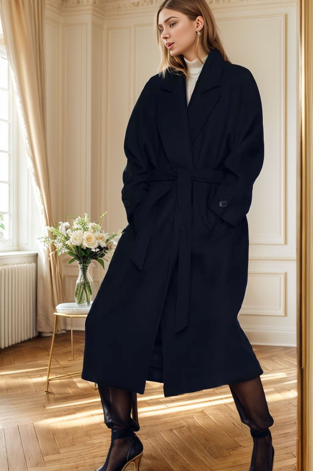 Manteau en Laine Élégant pour Femmes pour l'Automne et l'Hiver