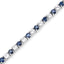 Elegant Blue Sapphire and White Topaz Tennis Bracelet