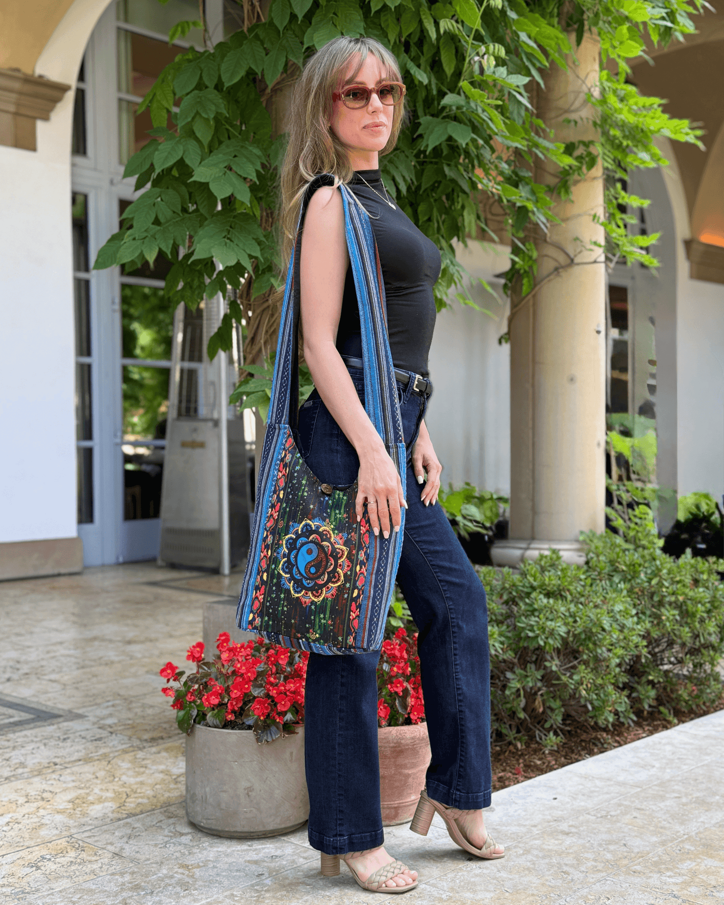 Bolso Hobo con Estampado Yin Yang de la Colección Kathmandu