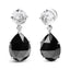 Pendientes Colgantes de Diamante y Ónix Negro de Oro Blanco de 18K