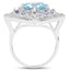 4.24 Carat Blue Topaz & Tanzanite Sterling Silver Ring