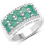 Bague en Argent Sterling avec Émeraude et Topaze Blanche de 1,85 Carat