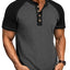 T-shirt Henley Raglan Color Block pour homme