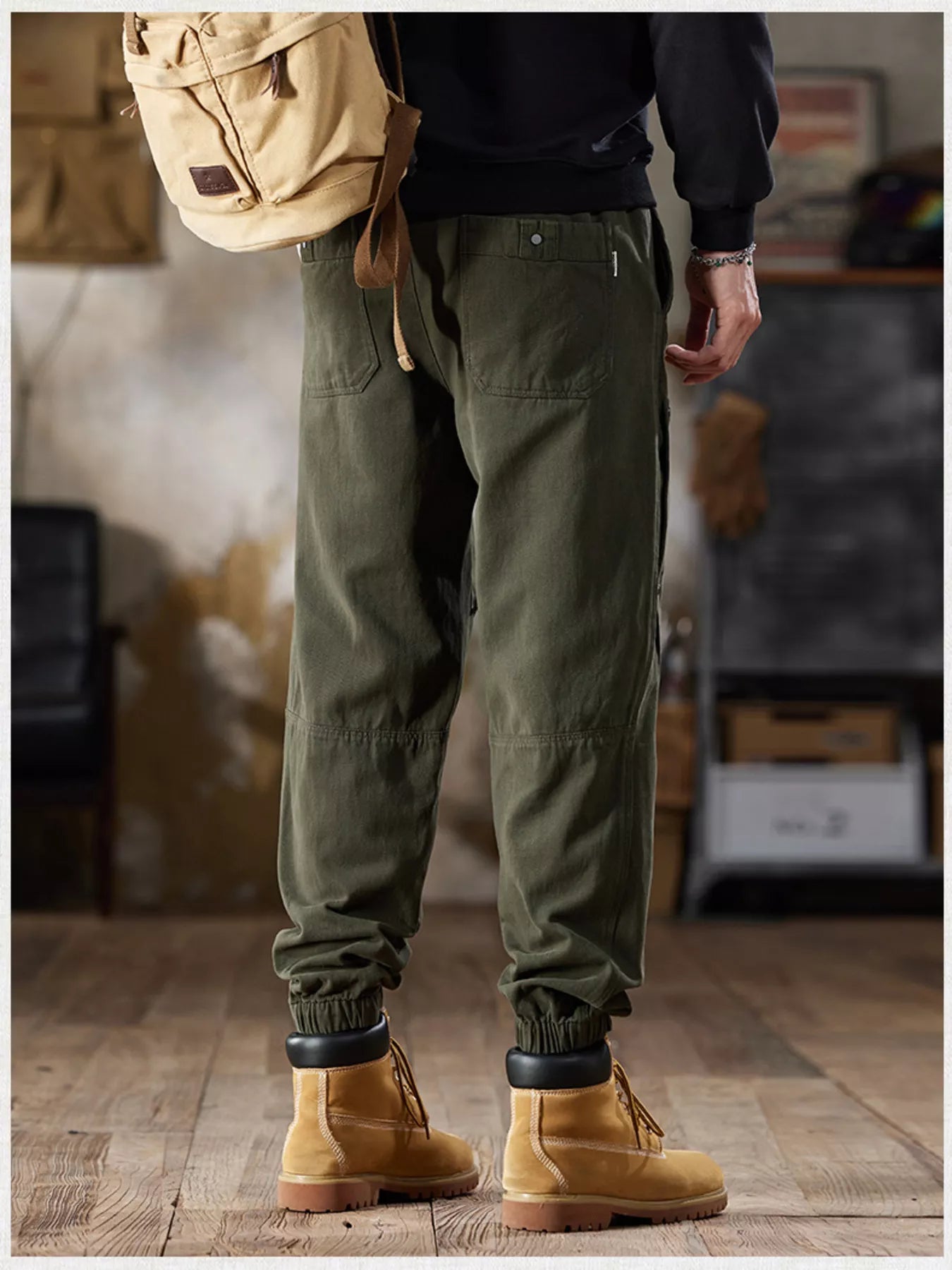 Men's Plus Size Casual Drawstring Cargo Joggers