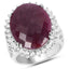 19.12 Carat Genuine Ruby and White Topaz Sterling Silver Ring