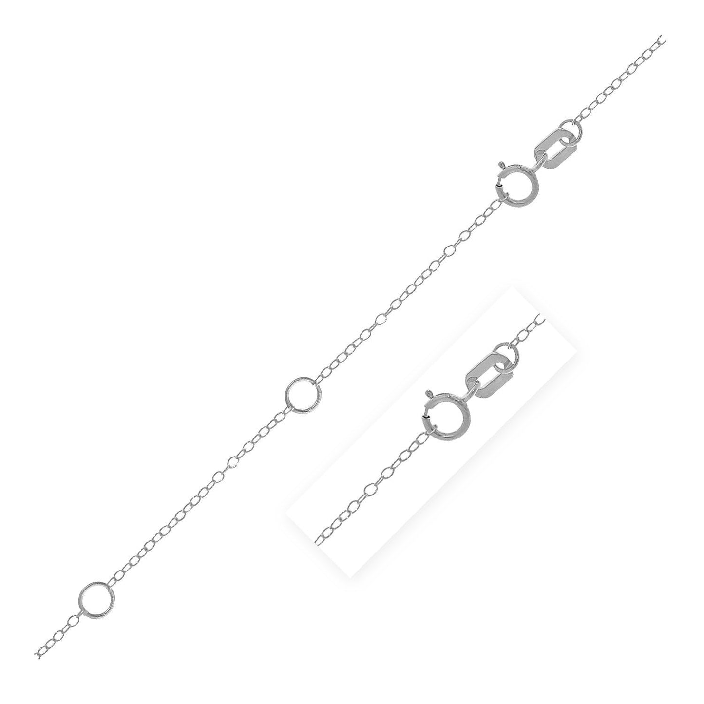 Chaîne Piatto Double Extensible en Or Blanc 14k (1,2 mm)