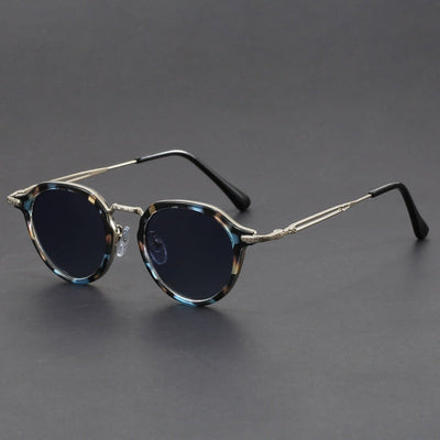 Lunettes de soleil en métal avec monture circulaire pour hommes et femmes