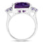 6.34 Carat Genuine Amethyst and Tanzanite Sterling Silver Ring