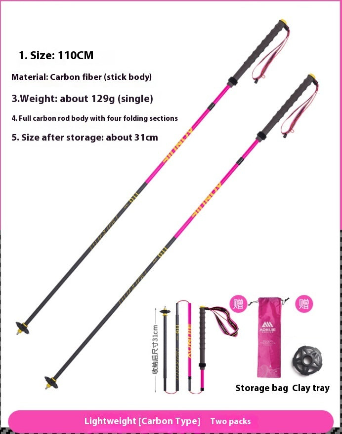 Premium Folding Carbon Trekking Poles for Outdoor Adventures