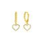 Boucles d'oreilles créoles en or bicolore 14k avec perles et cœurs