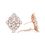 Pendientes Omega de Diamantes en Flor de Oro Rosa de 18K