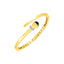Bracelet jonc à charnière en or jaune 14k avec onyx et diamants