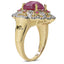 14K Yellow Gold Plated Pink Sapphire & Ruby Ring