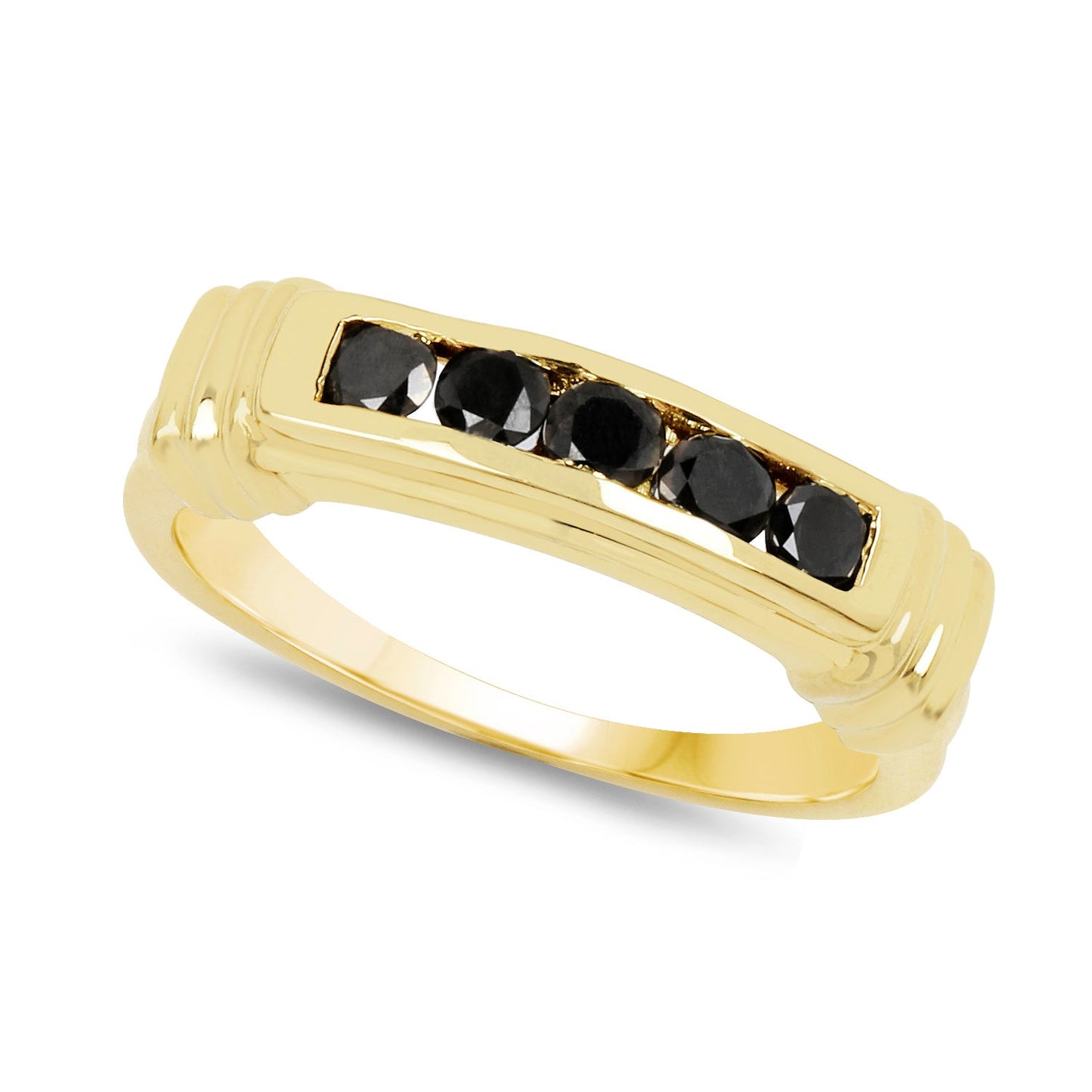 Bague de fiançailles en argent sterling avec diamant noir véritable de 0,50 carat