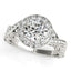 Bague de fiançailles en diamant sertie en halo en or blanc 14 carats