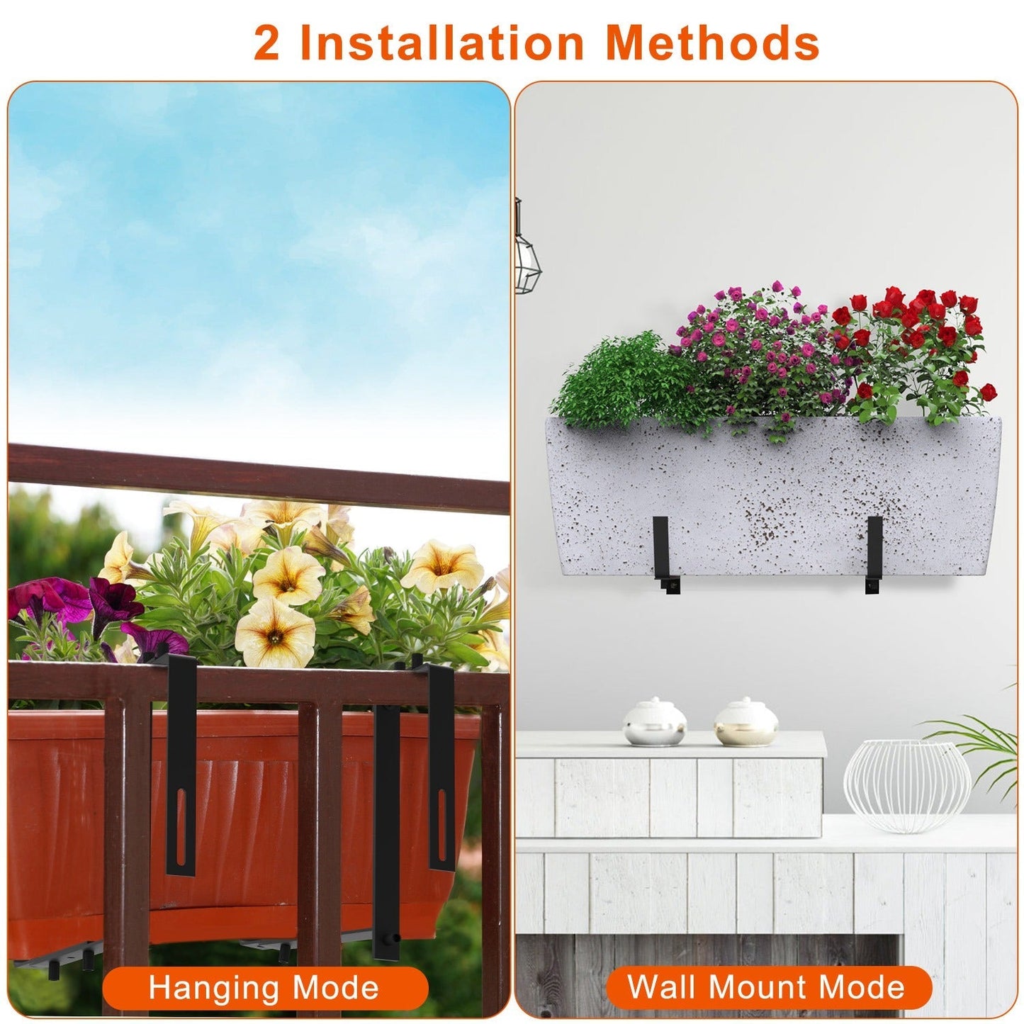 4 Soportes Ajustables para Cajas de Plantas para Exhibición en Ventanas