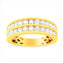 Anillo de banda de diamantes de dos filas de oro amarillo de 10K - Talla 6