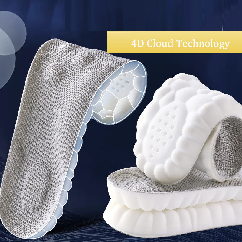 4D massage sports insole with a feeling of stepping on feces, PU fully padded air cloud insole - Korvel