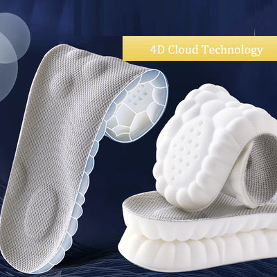 4D massage sports insole with a feeling of stepping on feces, PU fully padded air cloud insole - Korvel