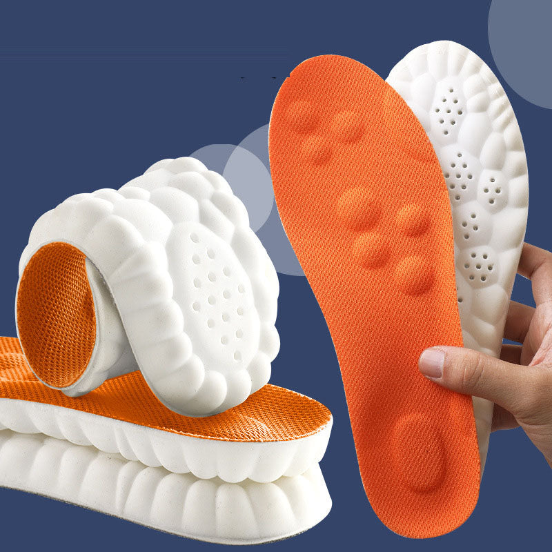4D massage sports insole with a feeling of stepping on feces, PU fully padded air cloud insole - Korvel