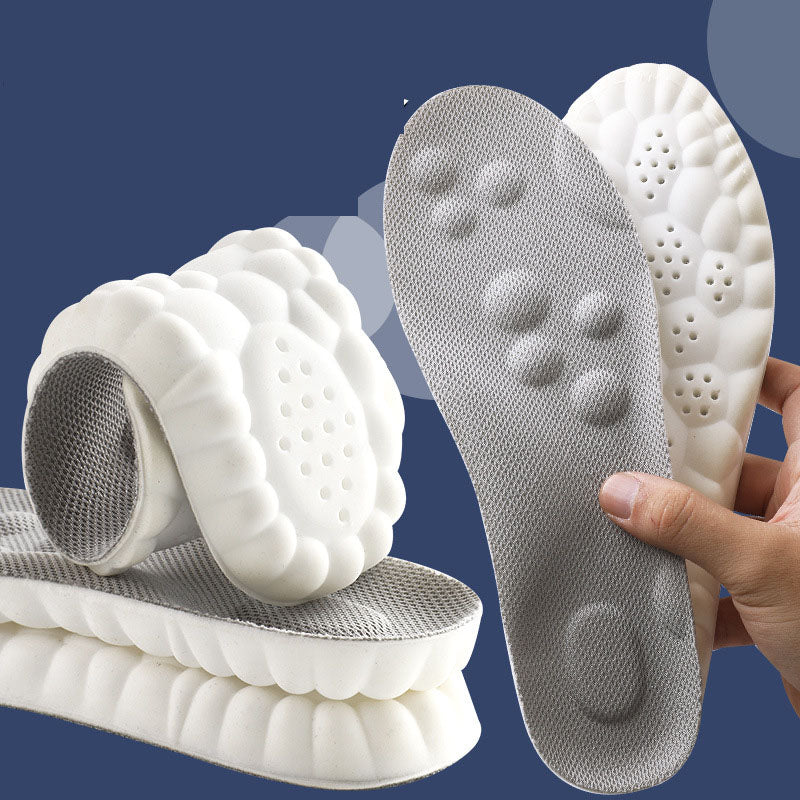 4D massage sports insole with a feeling of stepping on feces, PU fully padded air cloud insole - Korvel