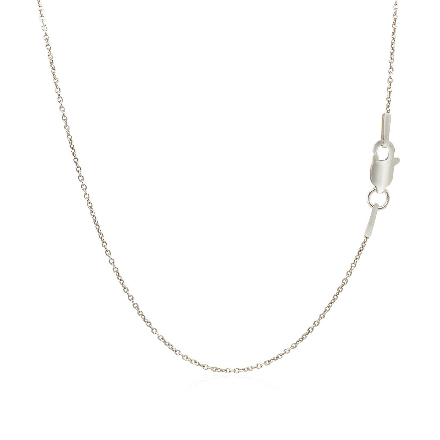 14k White Gold Round Cable Link Chain - 1.1mm