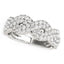 Diamond Studded Interlocking Waves Ring in 14k White Gold