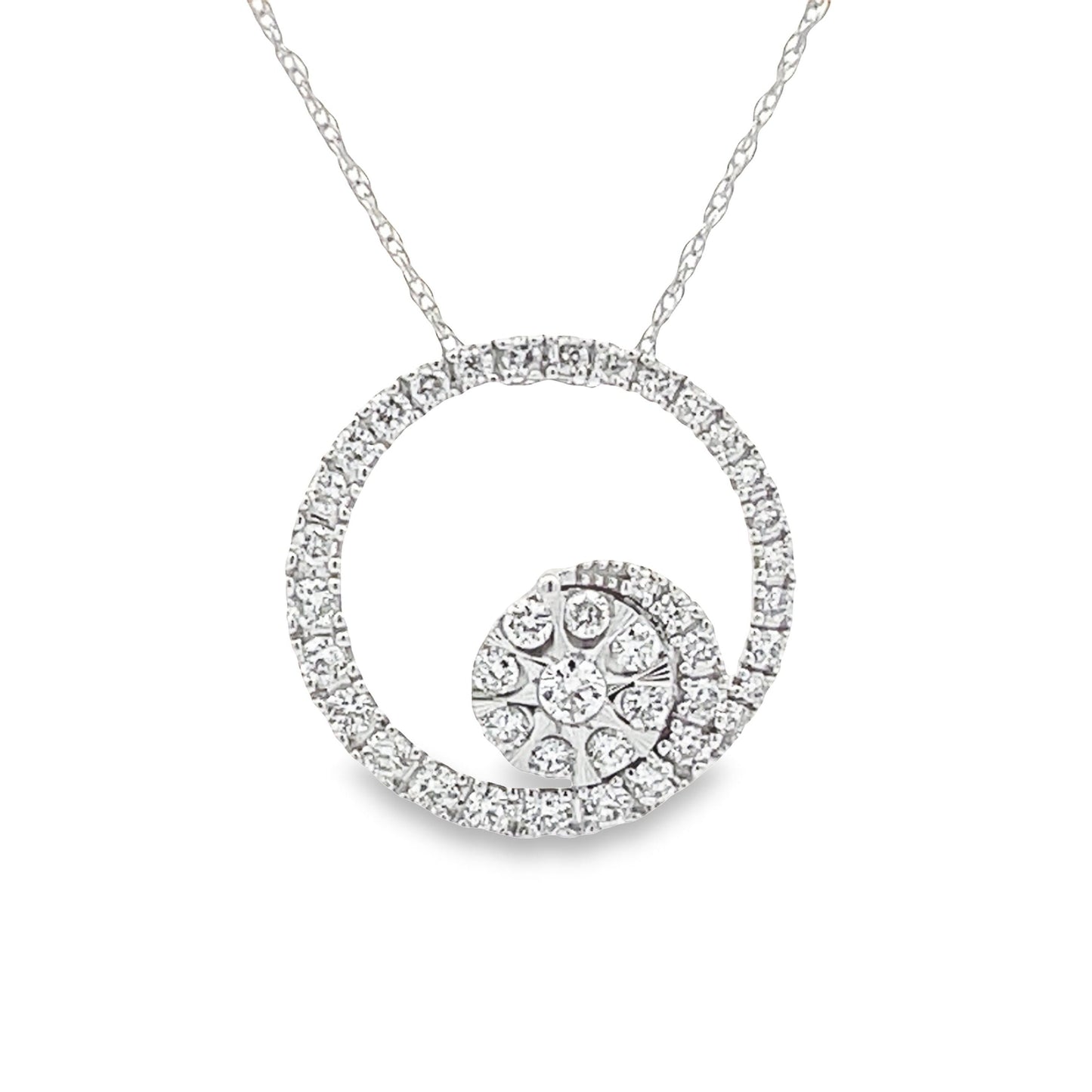 Pendentif Cercle d'Amour en Diamant de 0,50 ct en Or Blanc 14KT