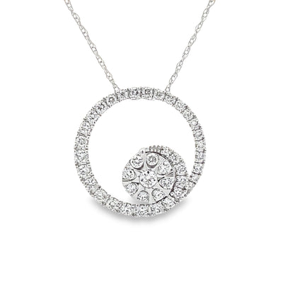 .50ct Diamond Circle of Love Pendant in 14KT White Gold