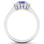 Bague Halo en Tanzanite et Diamants de 1,92 Carat en Or Blanc 14K