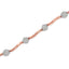 .925 10k Or Rose Plaqué Argent Sterling Bracelet Floral en Diamant