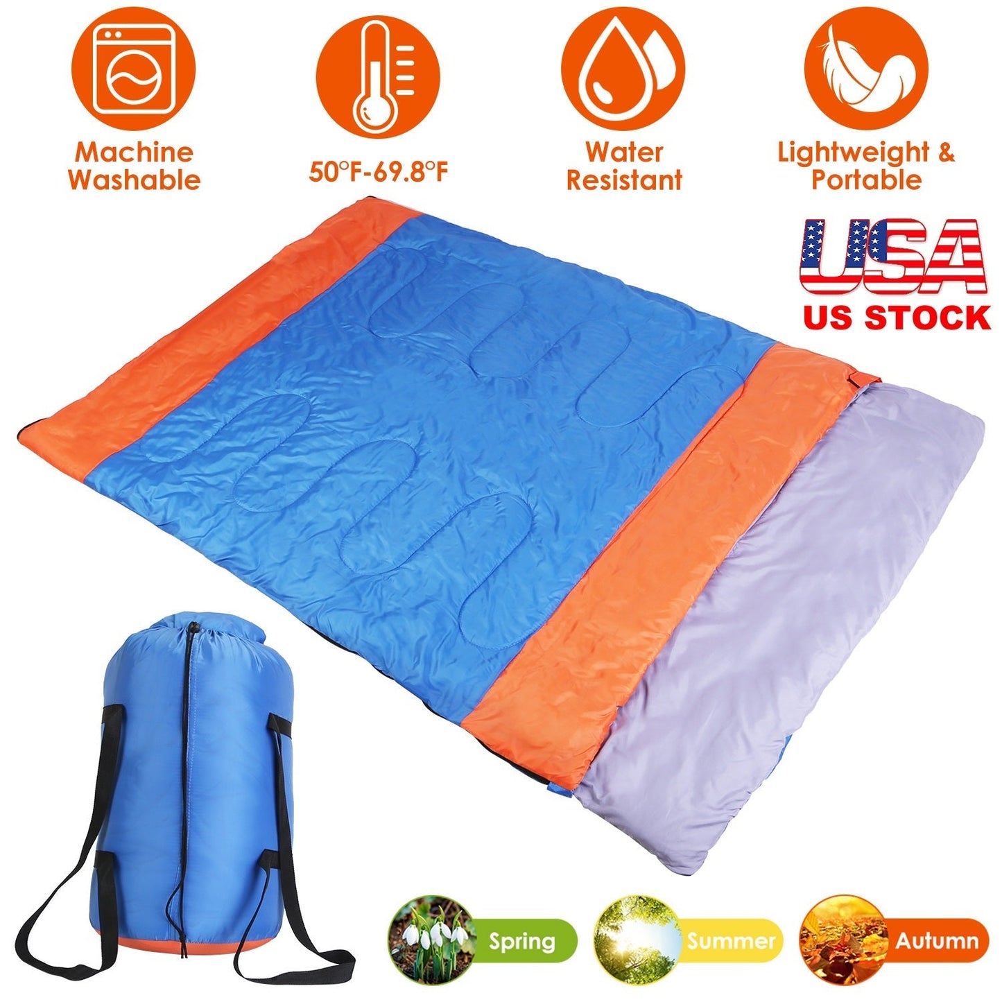 Sac de couchage extérieur GBruno pour 2 personnes