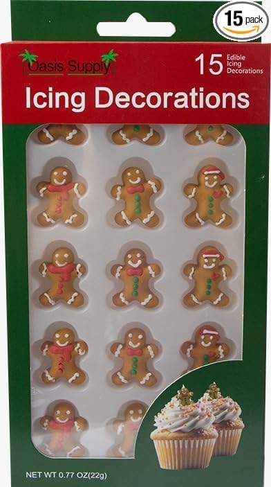 Christmas Edible Cake Decorations - 60 Festive Pieces