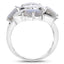 Bague en Labradorite et Pierre de Lune Arc-en-Ciel Blanche de 10,30 Carats