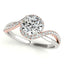 14k White and Rose Gold Bypass Band Diamond Engagement Ring