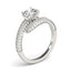 14k White Gold Round Diamond Bypass Engagement Ring