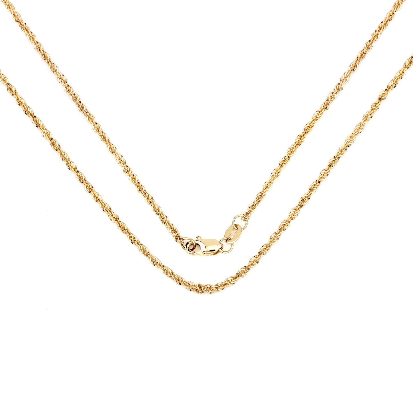 14K Yellow Gold 18-Inch Lite Rope Chain Necklace